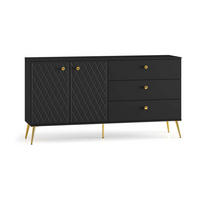 KOMMODE – 160 cm – Eljot – Schwarz - Schwarz, Holzwerkstoff (160/85/40cm) - hi-markt