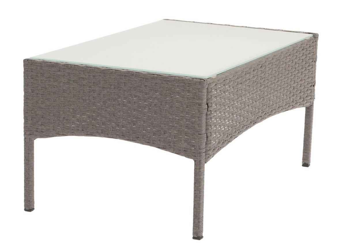 GARTENTISCH Andi aus Poly-Rattan HxBxT 38x79x48cm Grau - Grau, Kunststoff (48/79/38cm) - PROREGAL