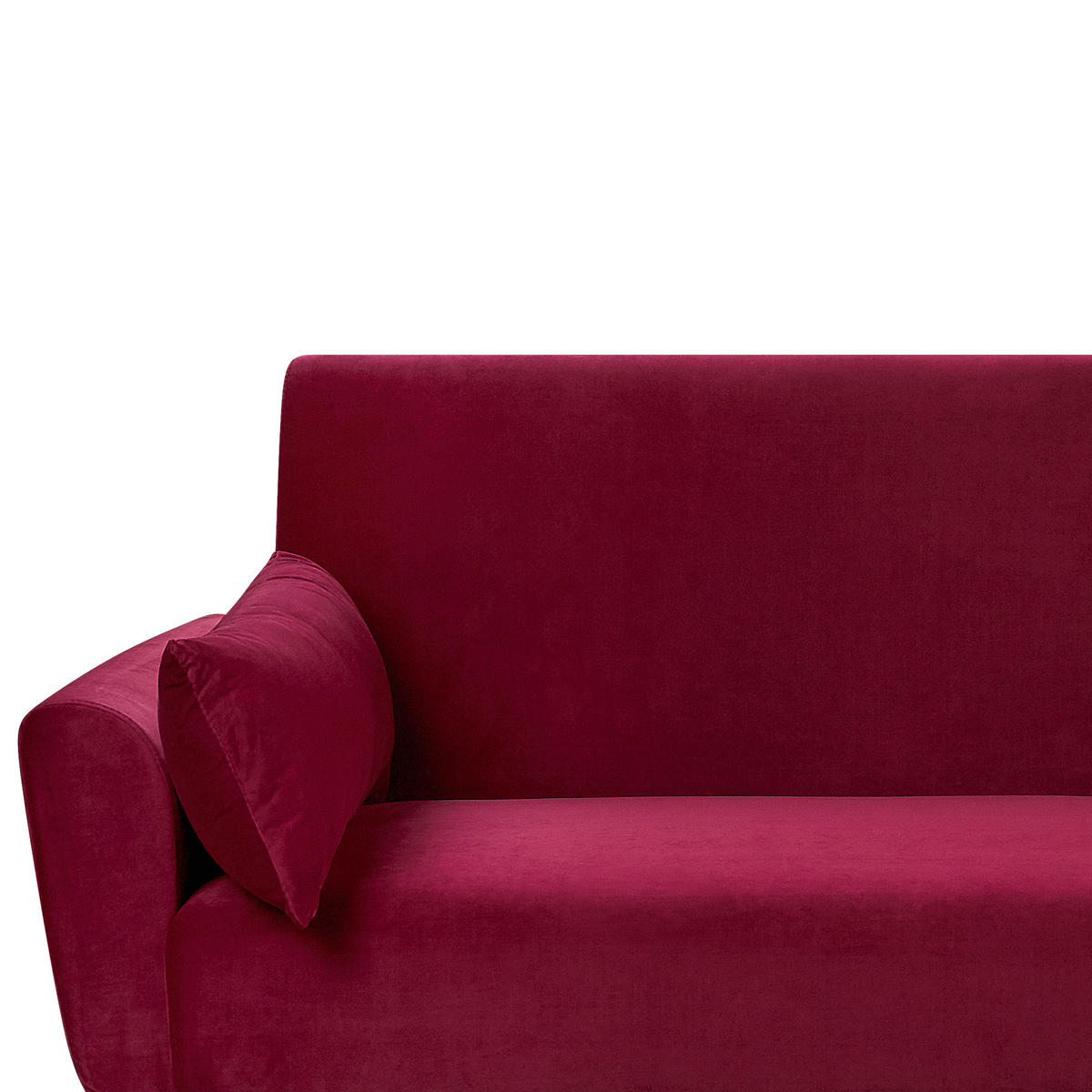 3-SITZER-SCHLAFSOFA Samtstoff Burgunderrot Eina - Dunkelrot, Textil (210/86/81cm) - Beliani