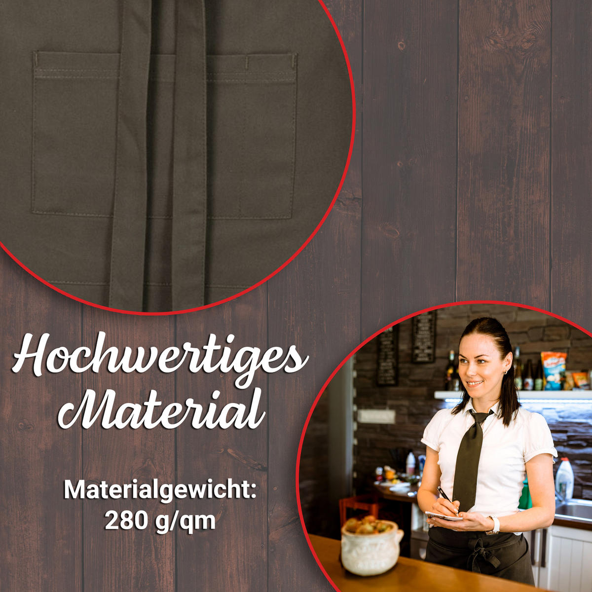 SCHÜRZE , 60x90 cm, 100% Baumwolle - Braun, Textil (60/90cm) - Zollner