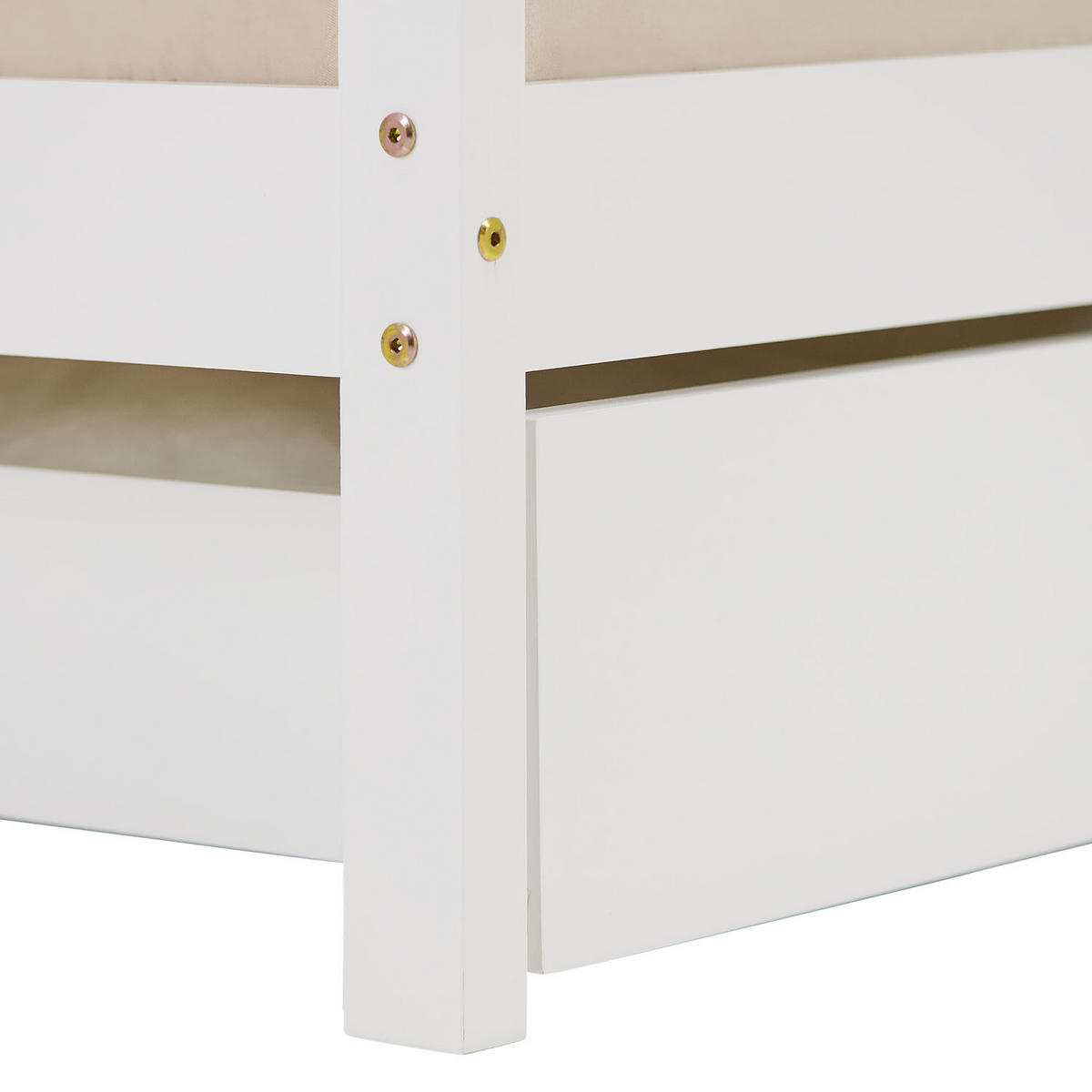 HAUSBETT 90/200 mit Rausfallschutz Weiß - Weiß, Holz (207/158/96cm) - Homestyle4u