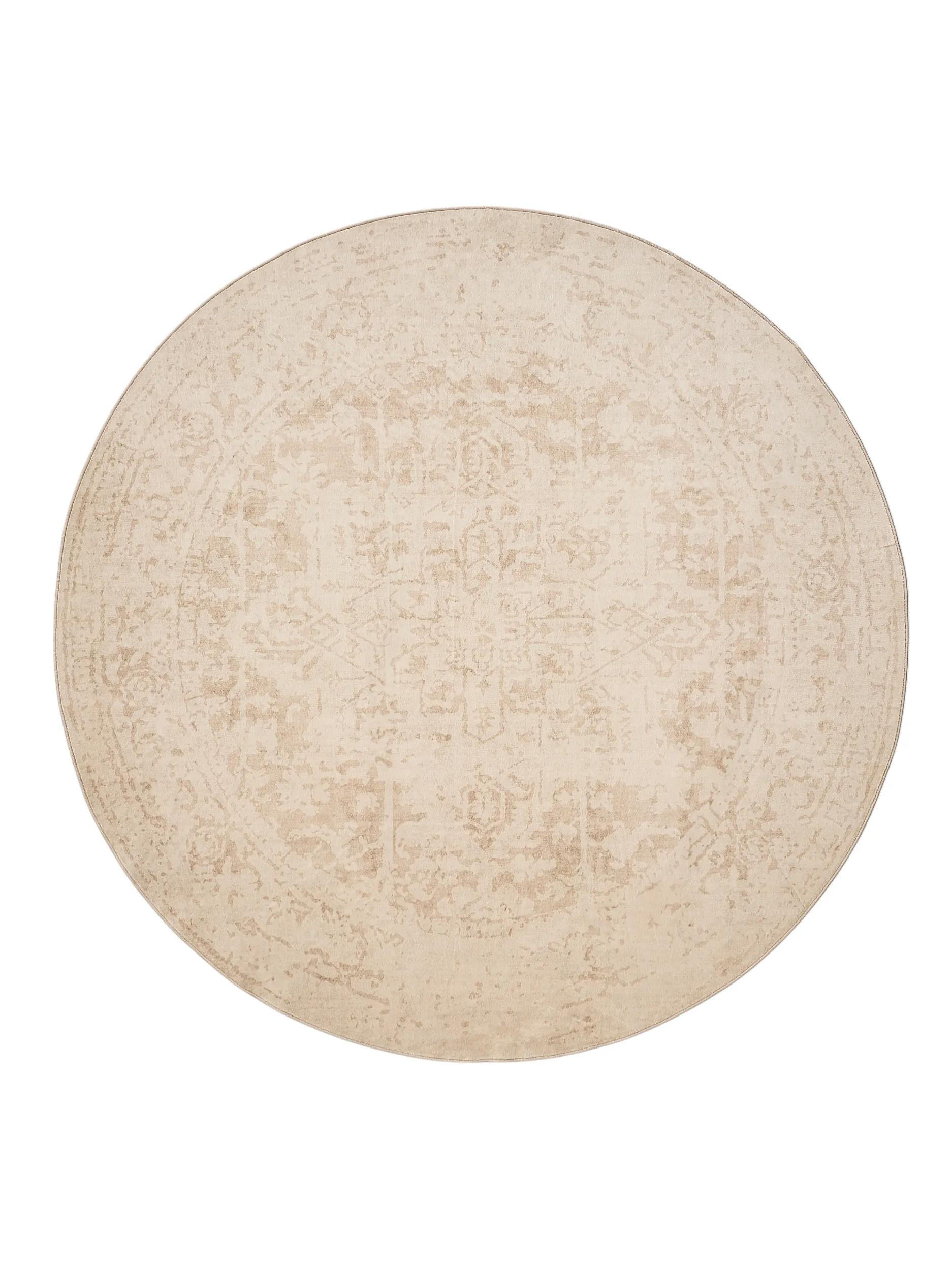 VINTAGE-TEPPICH Miray waschbar ø 160 cm rund - Beige, Kunststoff (160/160cm) - benuta Nest