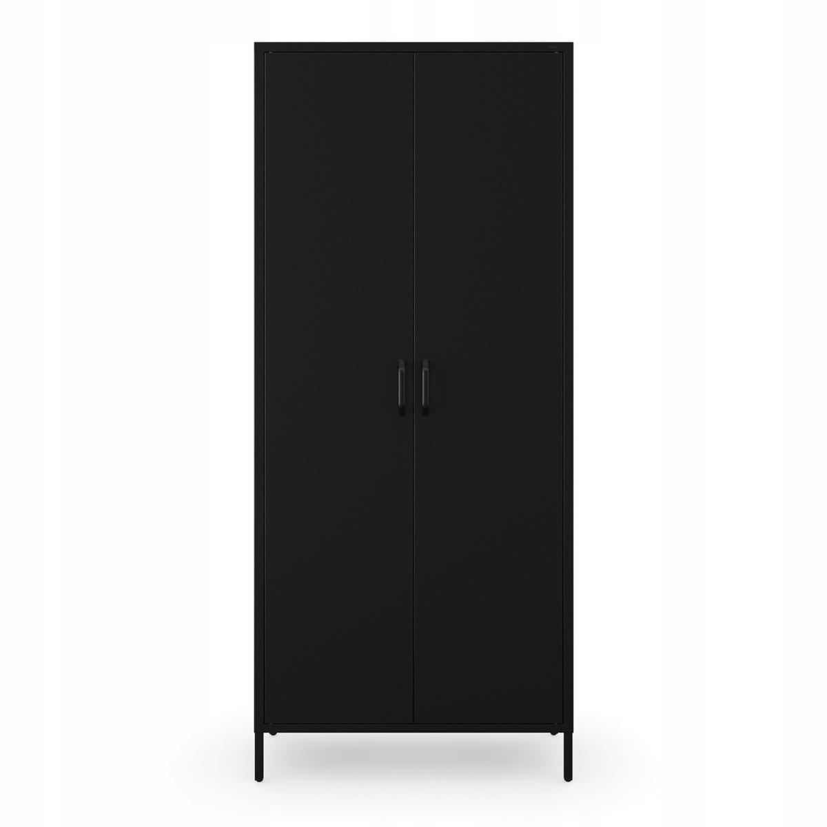 KLEIDERSCHRANK FLAVIO - Schwarz, Metall (80/185/45cm) - Jan Nowak