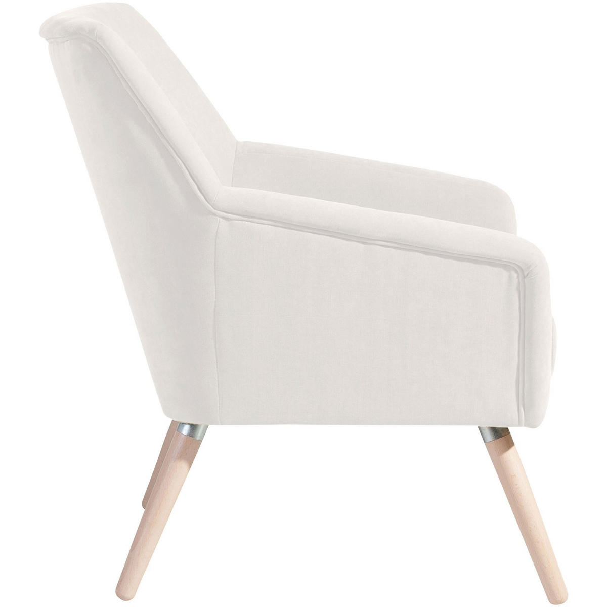 SESSEL Kachka Bezug Veloursstoff Buche natur / creme - Weiß, Kunststoff (71/81/67cm) - 58aufmkessel