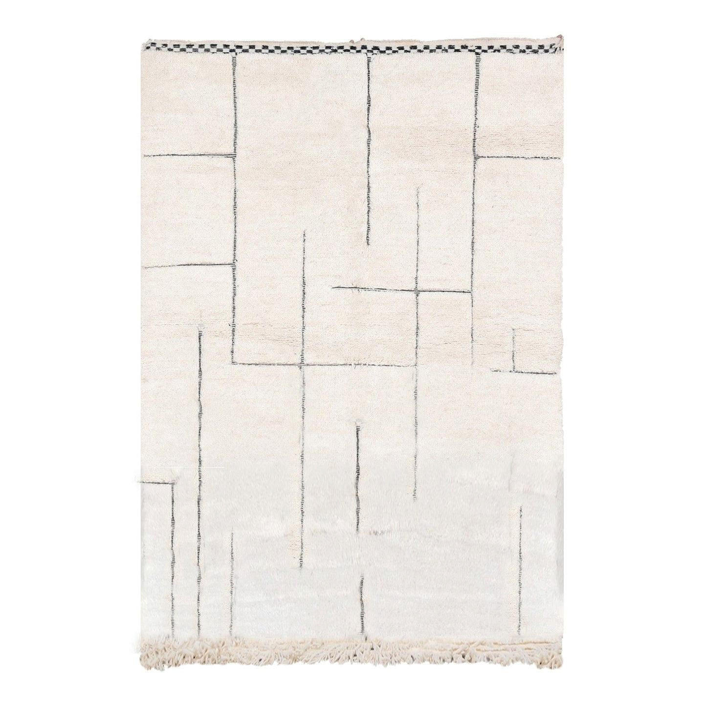 BERBERTEPPICH marokkanisch schwarz weiß Elbadi beige - Beige, Naturmaterialien (250/350cm) - AFK Living