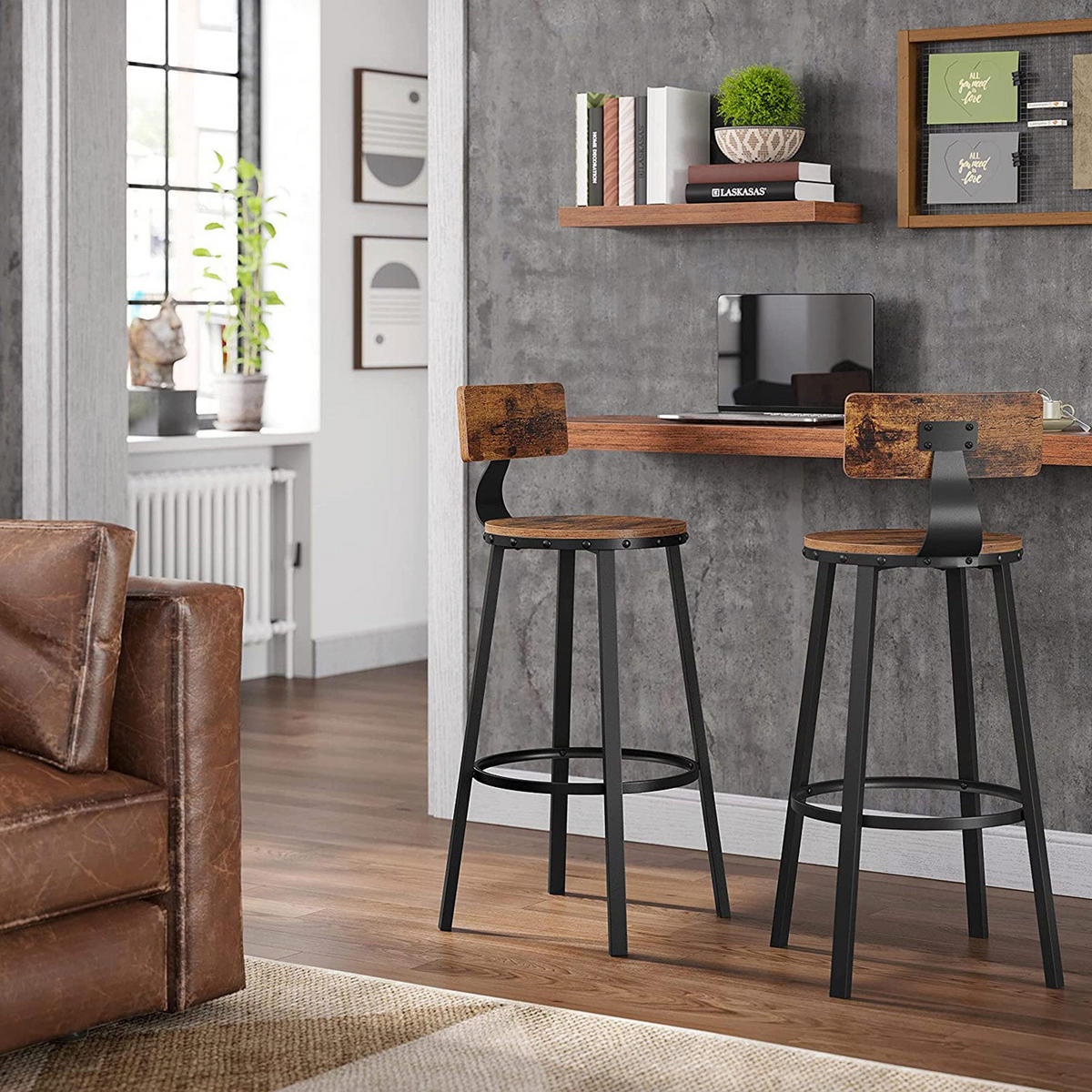 BARSTUHL 2ER-SET - Braun, Holzwerkstoff (54/99/54cm) - Hansiro