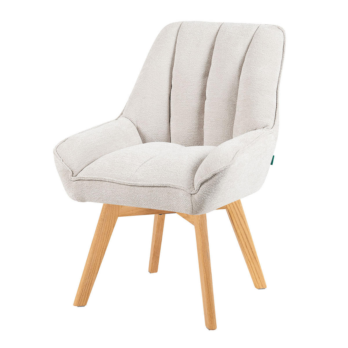 DREHSTUHL Mika-Oskar - Honigeiche/Creme, Eichenholz/Holz (60/88/68cm) - DUBI Möbel