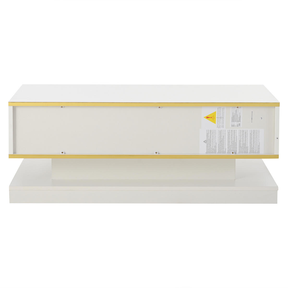 COUCHTISCH 100/50/38 cm in warmweiß mit 2 großen Schubladen - Weiß, Holzwerkstoff (100/50/38cm) - OKWISH