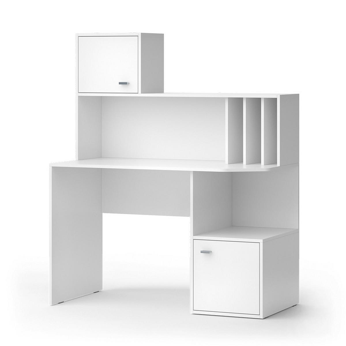 SCHREIBTISCH Alwin Weiß 115 x 55 cm mit 2 Türen - Weiß, Holzwerkstoff (55/115/76.4cm) - Vicco