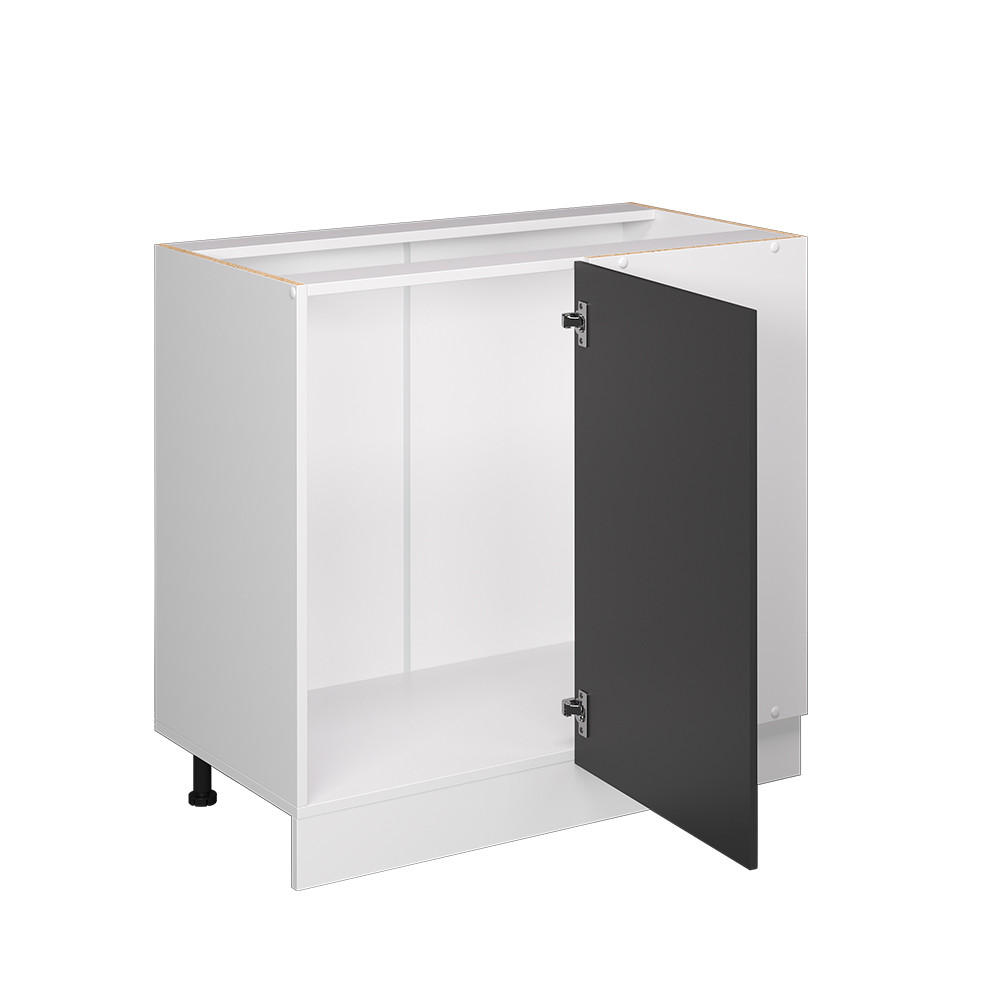ECKUNTERSCHRANK R-Line Anthrazit Landhaus 86 cm, AP Anthrazit - Dunkelgrau/Anthrazit, Holzwerkstoff (86/81.6/60cm) - Vicco