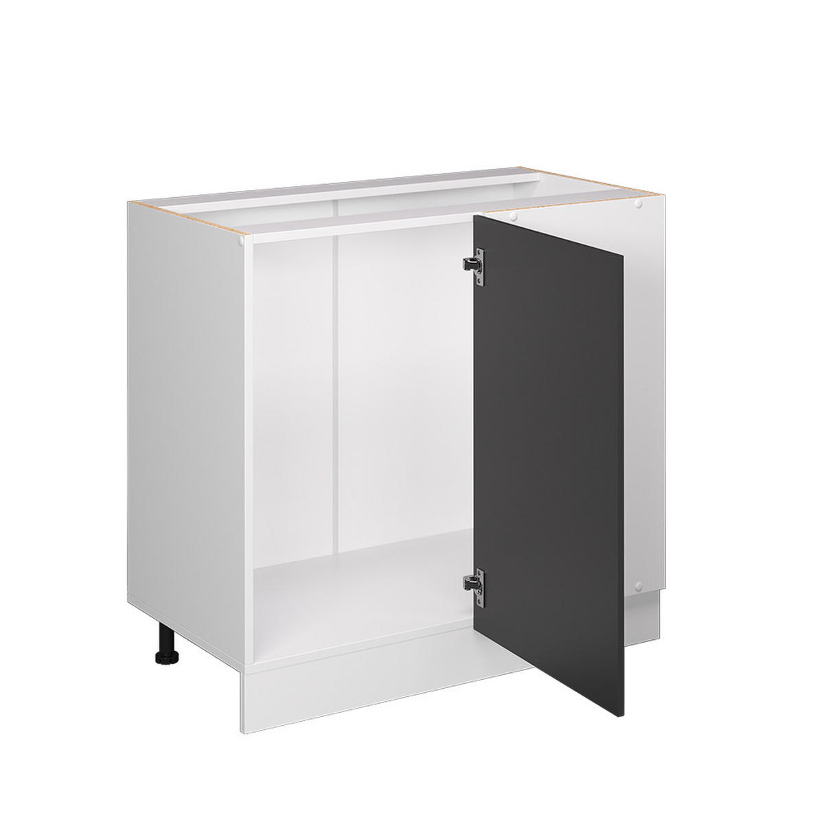 ECKUNTERSCHRANK R-Line Anthrazit Landhaus 86 cm AP Marmor - Dunkelgrau/Anthrazit, Holzwerkstoff (86/81.6/60cm) - Vicco