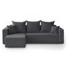 ECKSCHLAFSOFA Hamlet L Dunkelgrau - Dunkelgrau/Schwarz, Textil/Metall (241/142cm) - Beautysofa