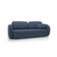 SOFA OLIO Mit Schlaffunktion Und Bettkasten, Bonell-Taschenfederung, Aragon-Stoff, lose Rückenkissen, freistehend, 238x101x86 cm Blue - Blau, Holz/Textil (238/86/101cm) - DomoHome