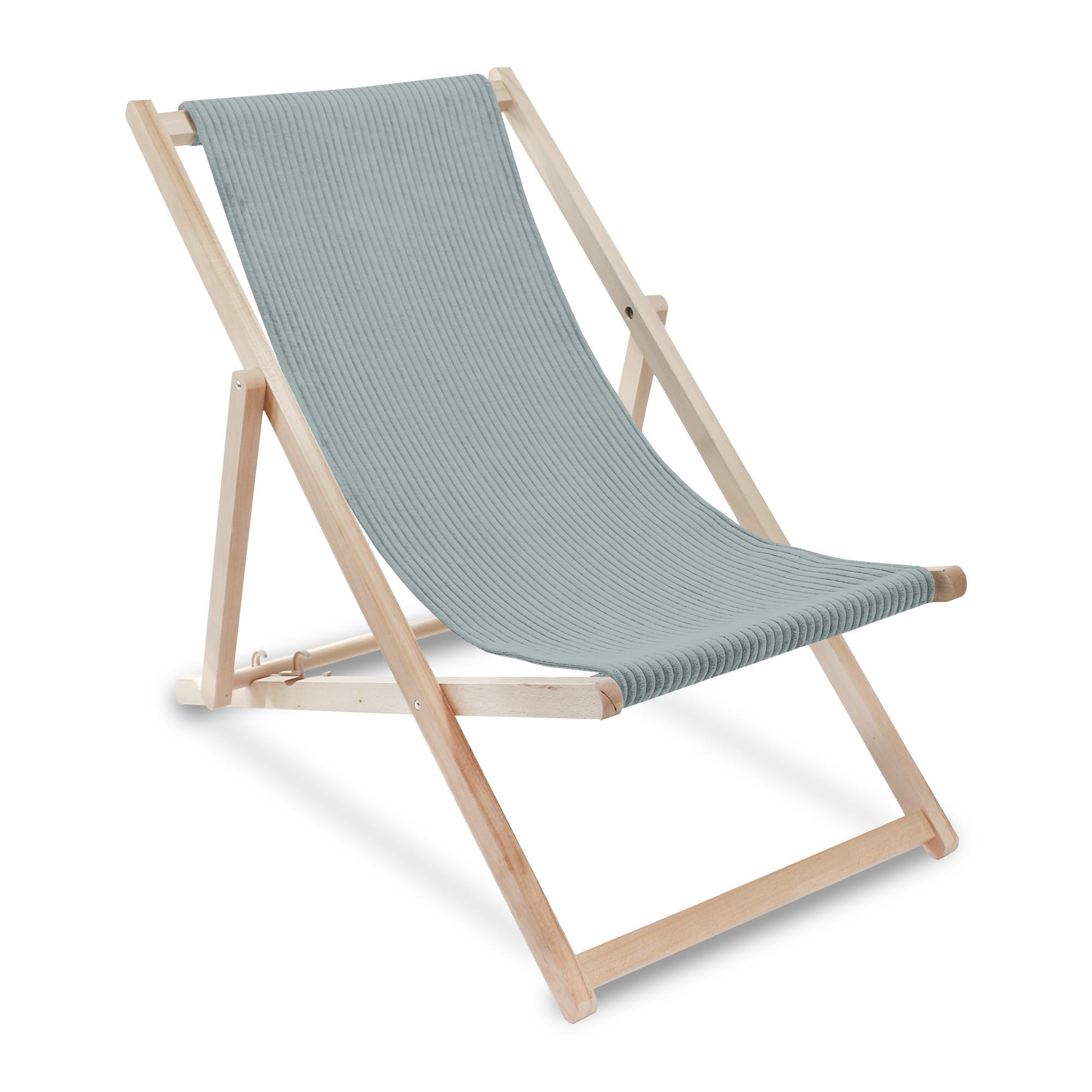 HOLZLIEGESTUHL klappbar Buchenholz Cord-Gewebe Green Lily M - Pastellgrün/Grün, Holz/Textil (54/85/92cm) - Dreamroots