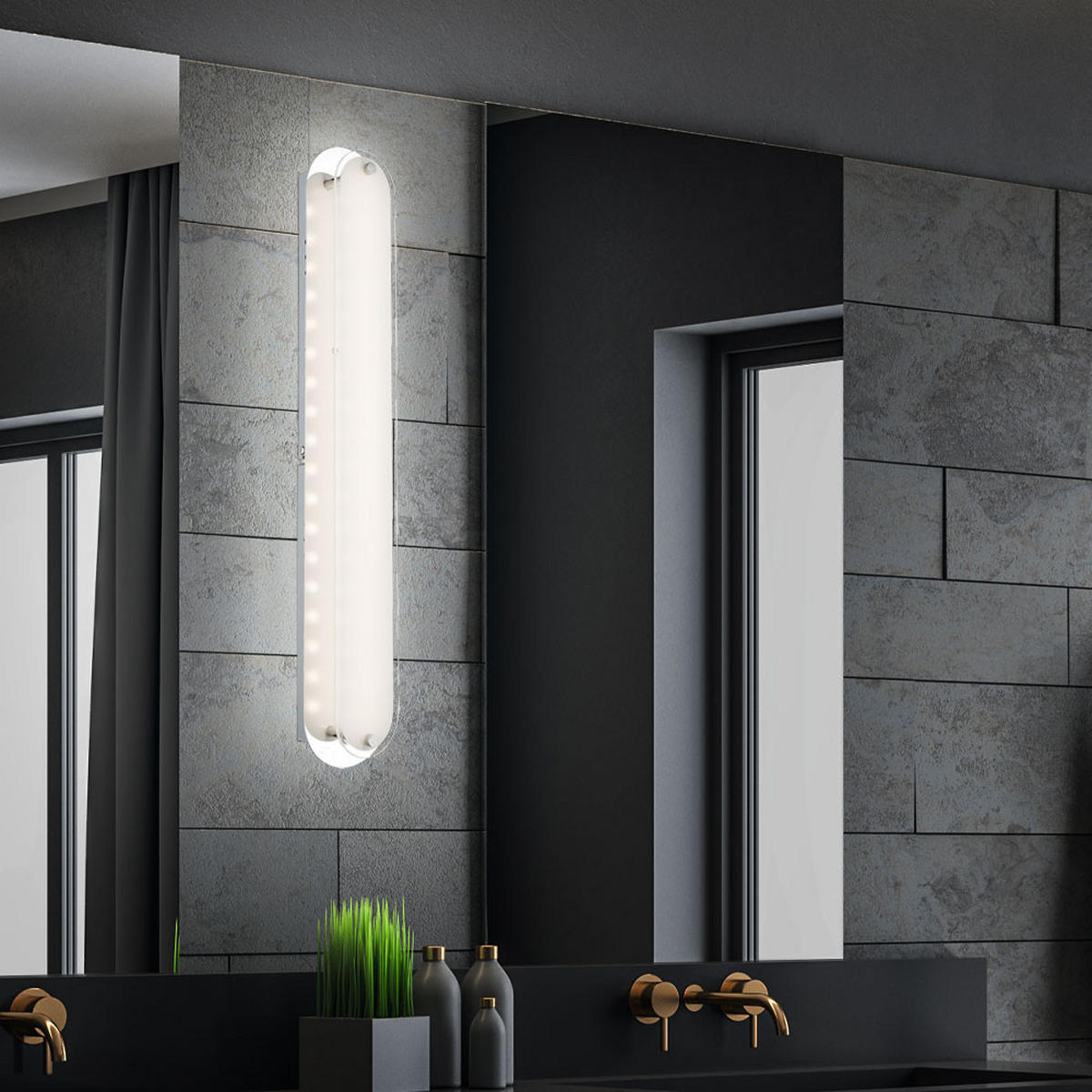 LED WANDLEUCHTE Metall Chrom Silber - Silberfarben, Glas (8/6/47cm) - Globo Lighting