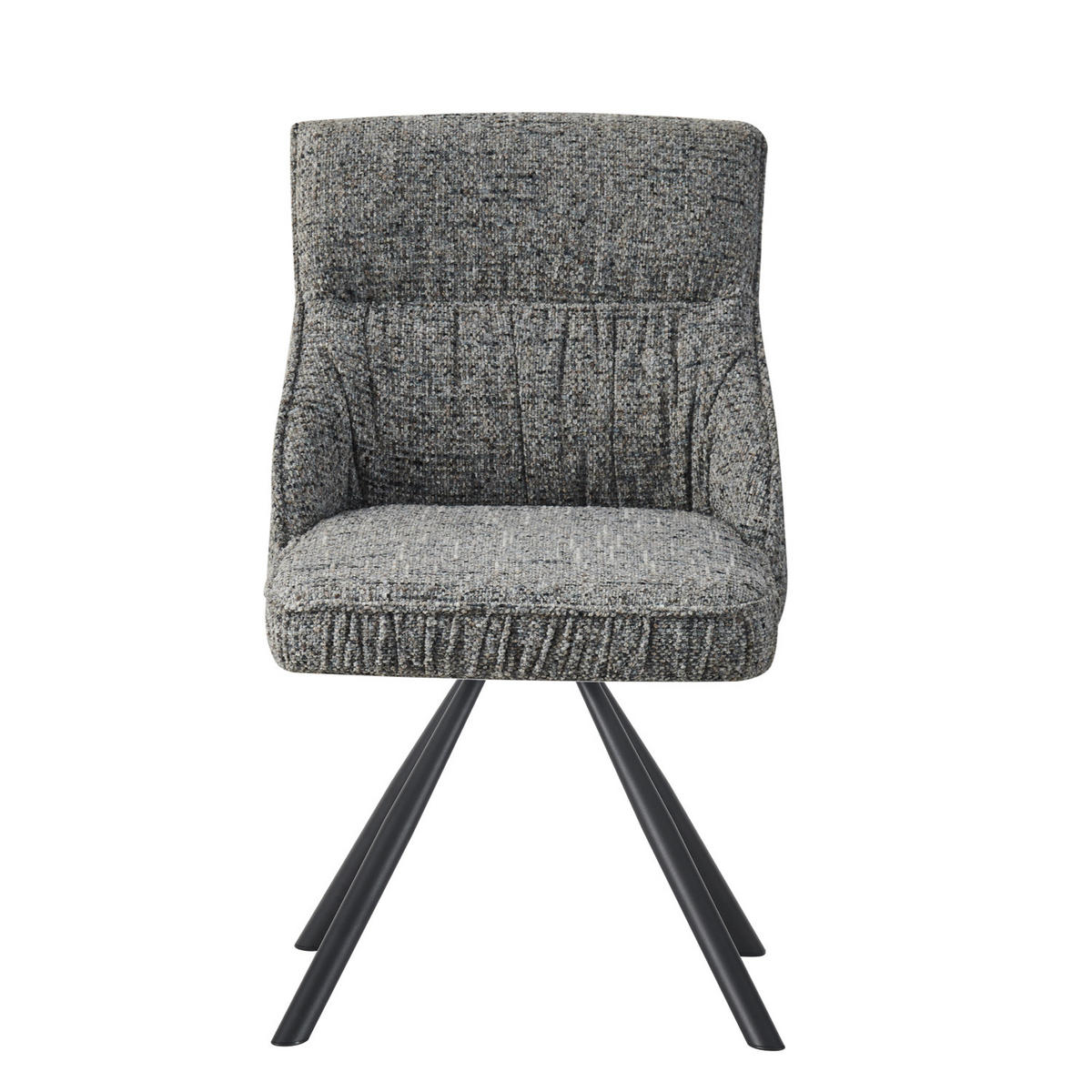 ESSZIMMERSTUHL SERINA 2er-Set - Dunkelgrau/Schwarz, Textil/Metall (49/83/62cm) - DUBI Möbel