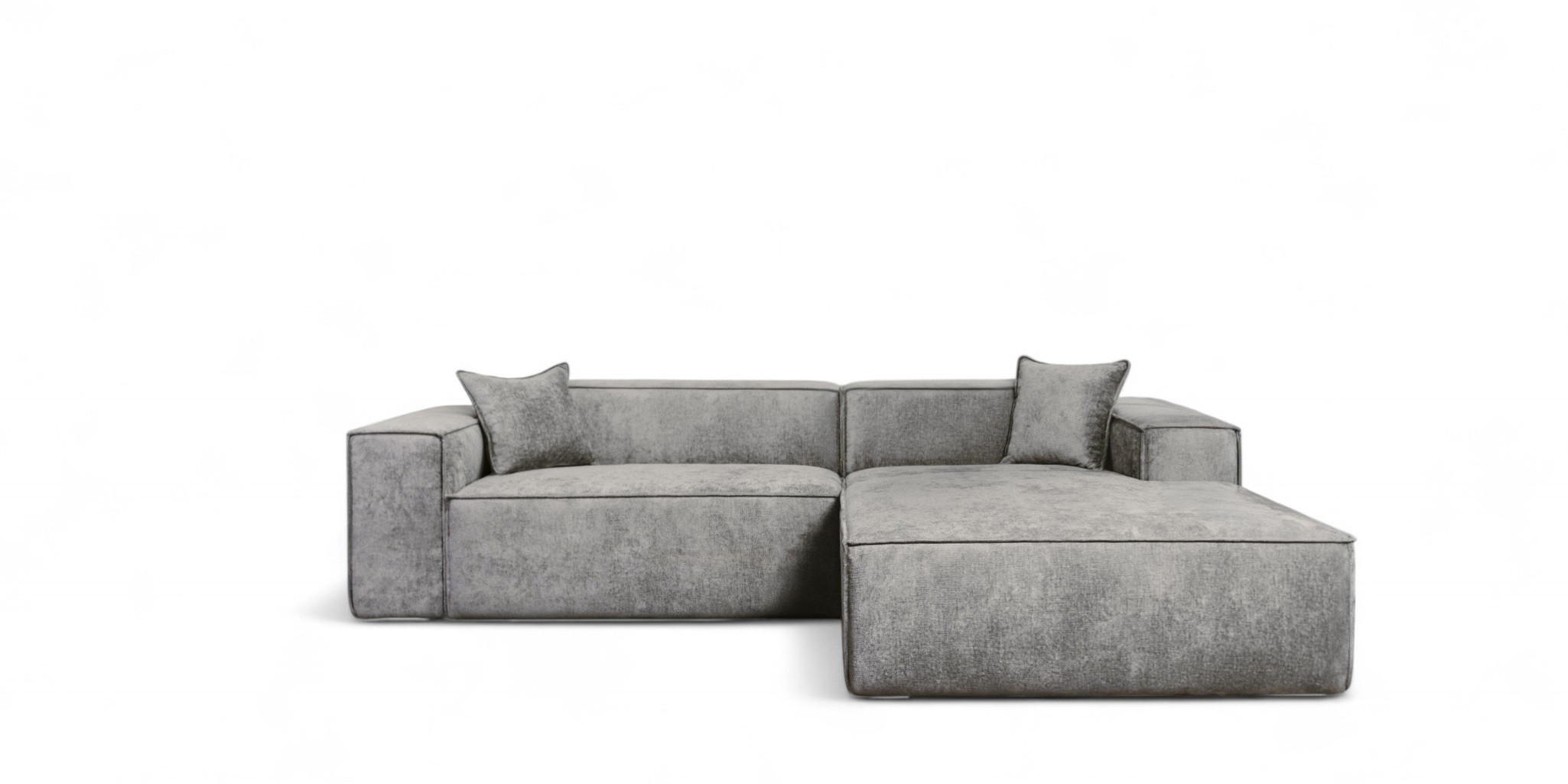 ECKSOFA Carlota - Grau, Holzwerkstoff/Textil (270/192cm) - Fun Möbel