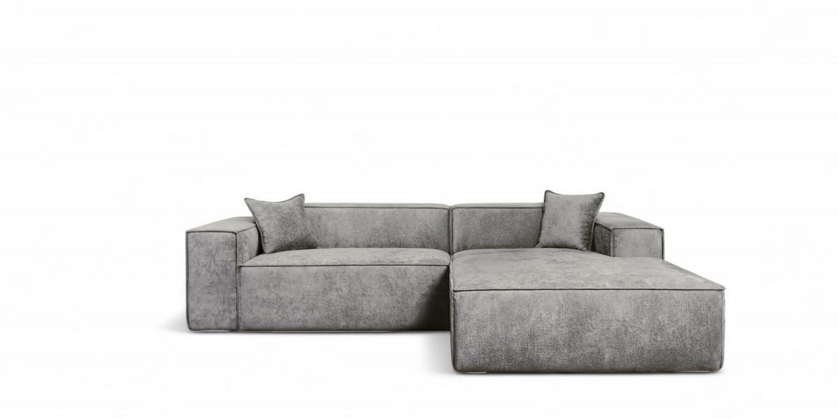 ECKSOFA Carlota - Grau, Holzwerkstoff/Textil (270/192cm) - Fun Möbel