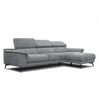 ECKSOFA FIERO 4-Sitzer, grau - Dunkelgrau/Schwarz, Holzwerkstoff/Textil (288/170cm) - Courtois Laville
