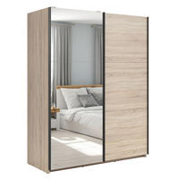 SCHWEBETÜRENSCHRANK Tetrix Eiche Sonoma 153,5 / 60 / 195,5cm - Grau/Sonoma Eiche, Holz/Holzwerkstoff (153.5/195.5/60cm) - Feldmann-Wohnen