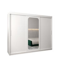 SCHWEBETÜRENSCHRANK 200/250/62 3-türig - Silberfarben/Weiß, Holz/Kunststoff (250/200/62cm) - MÖBEL KRYSPOL
