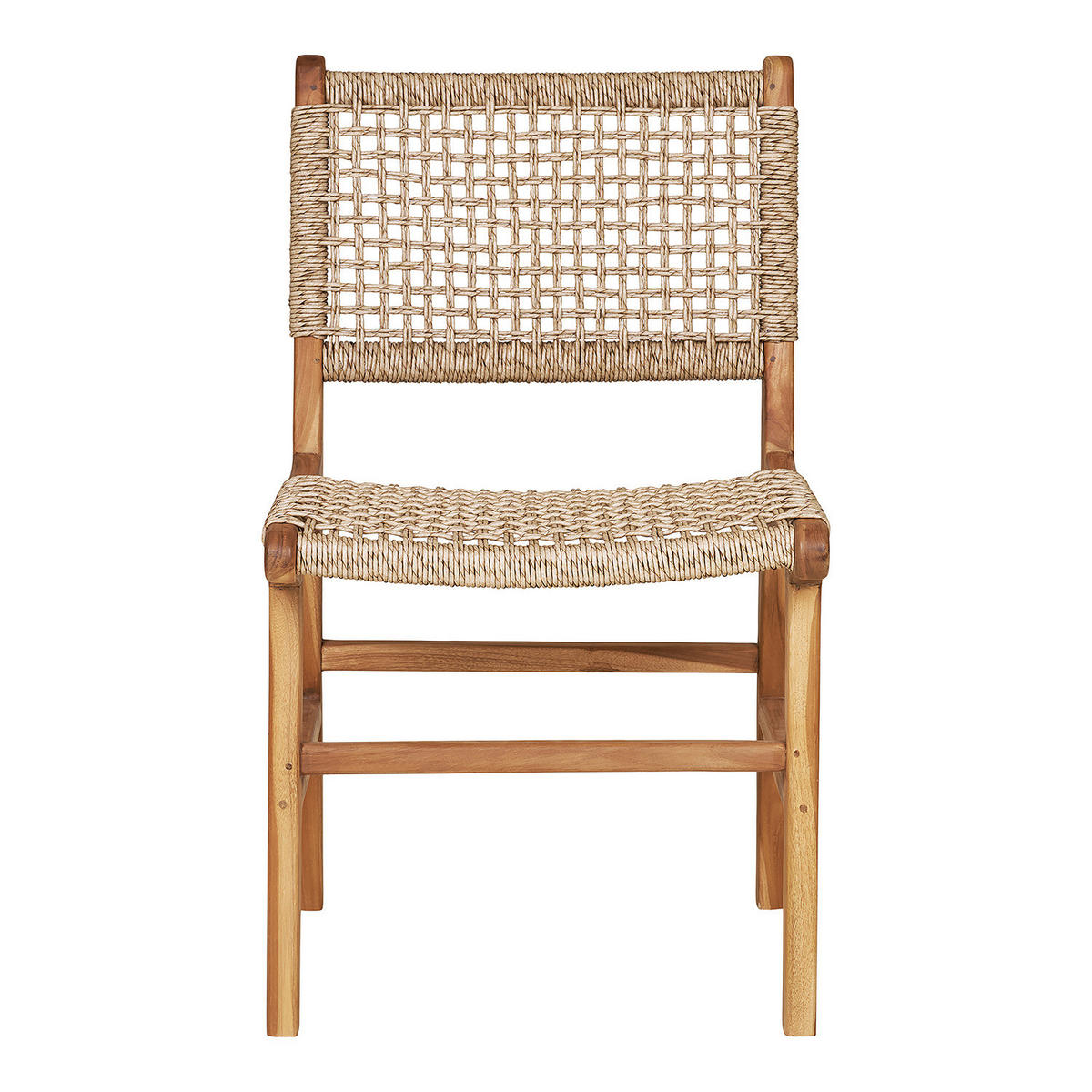 GARTENSTUHL - 2er-Set - Braun - Rattan - Massivholz - 50 x 90 x 56 cm - Braun, Naturmaterialien/Holz (50/90/56cm) - home24