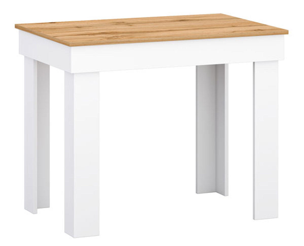 ESSTISCH Cassie weiß / Eiche Gold Craft 90 / 60 / 73cm - Eichefarben/Weiß, Holz/Holzwerkstoff (60/90/73cm) - Feldmann-Wohnen