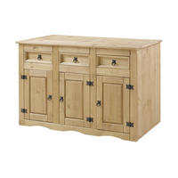 SIDEBOARD MEXICO - Beige/Naturfarben, Holz (132/84/44cm) - SAM