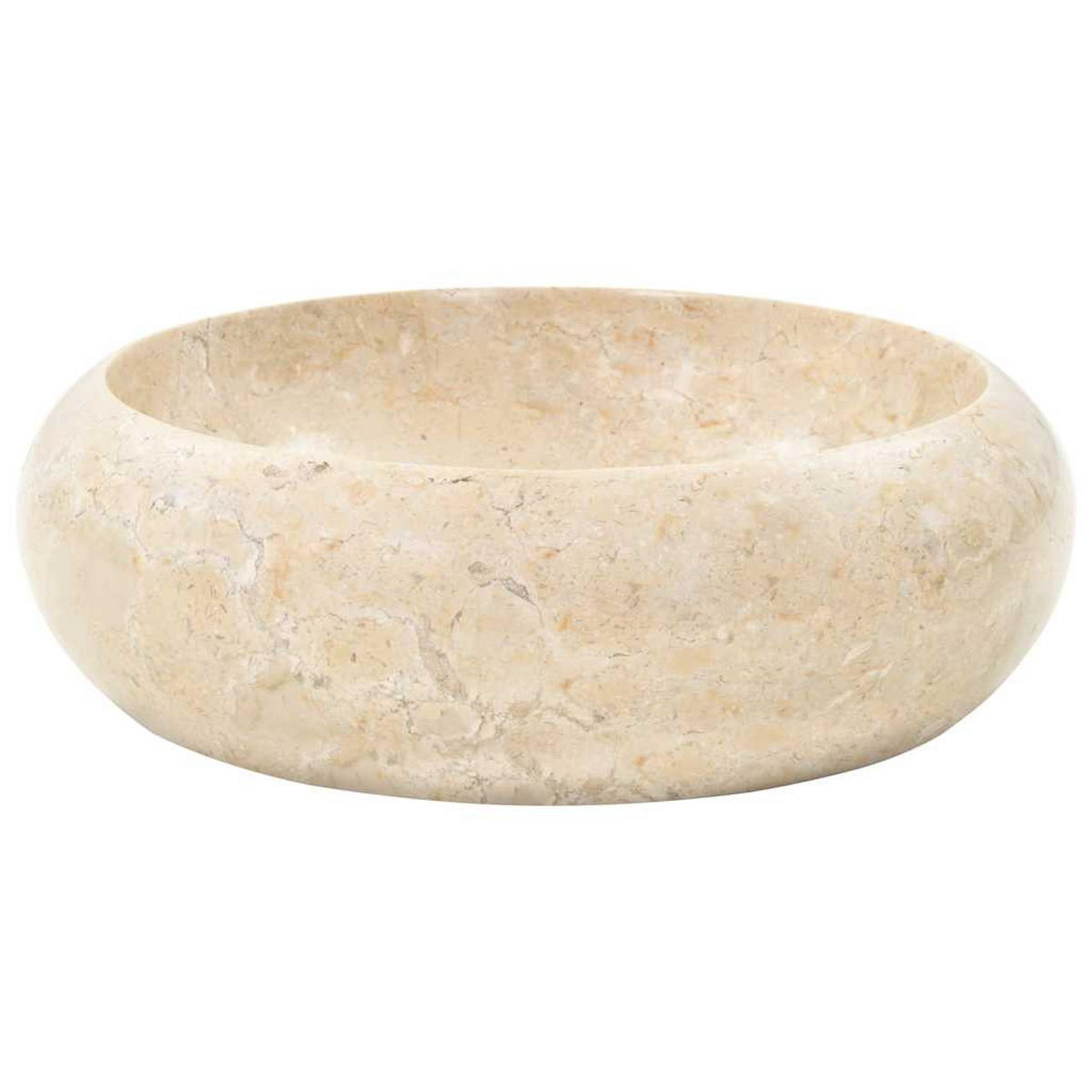 WASCHBECKEN 40/12 Cm Marmor Creme - Creme, Stein (40/12/40cm) - vidaXL