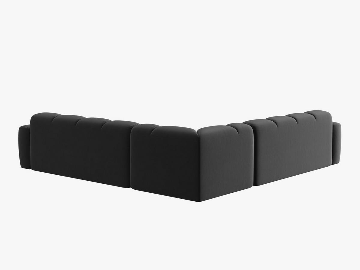 ECKSOFA Lisa aus Samt dunkelgrau 5 Sitzplätze - Dunkelgrau, Textil (310/310cm) - Micadoni