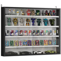VITRINE DE-15496 4 höhenverstellbare Böden Schwarz - Schwarz, Holzwerkstoff (9.5/60/80cm) - ComfortXL