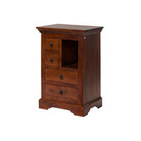 KOMMODE Akazie 55x40x80 nougat lackiert OXFORD #503 - Dunkelbraun, Holz (55/80/40cm) - Massivmoebel24