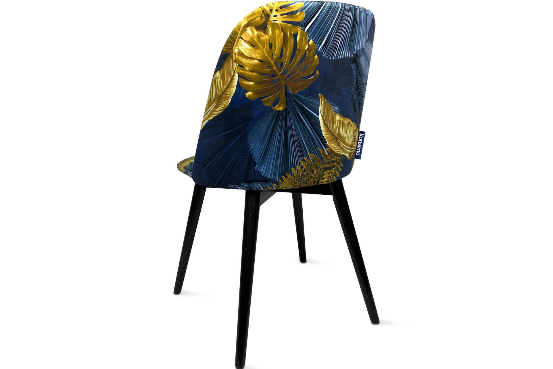 ESSZIMMERSTÜHLE BAKERI (2er-Set), marineblau / gold - Blau/Goldfarben, Holz/Buchenholz (48/86/44cm) - KONSIMO®