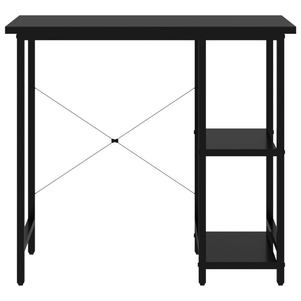 COMPUTERTISCH mit Regal 80/40/72 cm aus Mdf, Metall Schwarz - Schwarz, Holzwerkstoff (40/80/72cm) - vidaXL