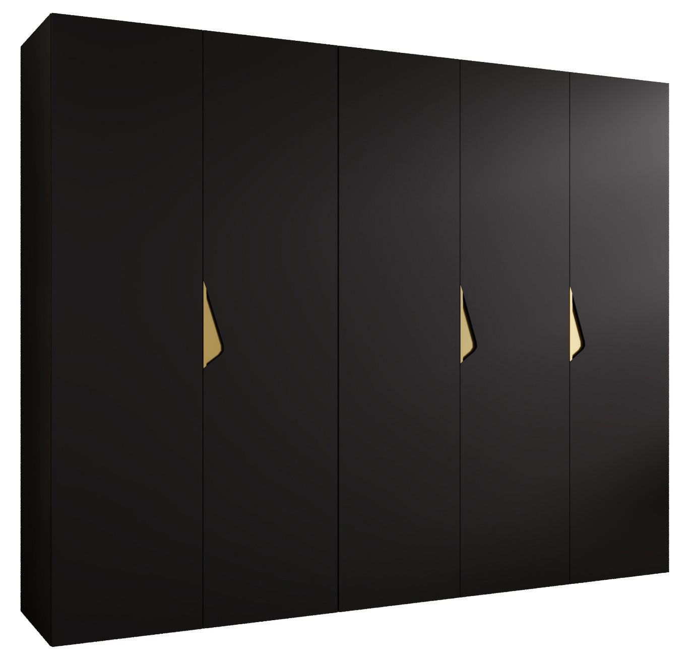 DREHTÜRENSCHRANK 202/250/52 5-türig - Goldfarben/Schwarz, Holz/Metall (250/202/52cm) - Abiks Möbel