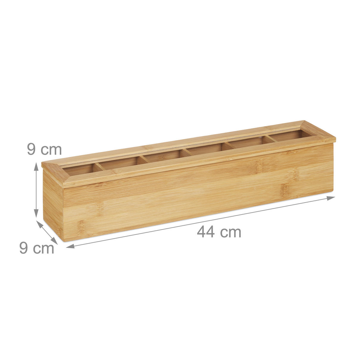 TEEBOX - Hellbraun, Holz/Kunststoff (44/9/9cm) - Relaxdays