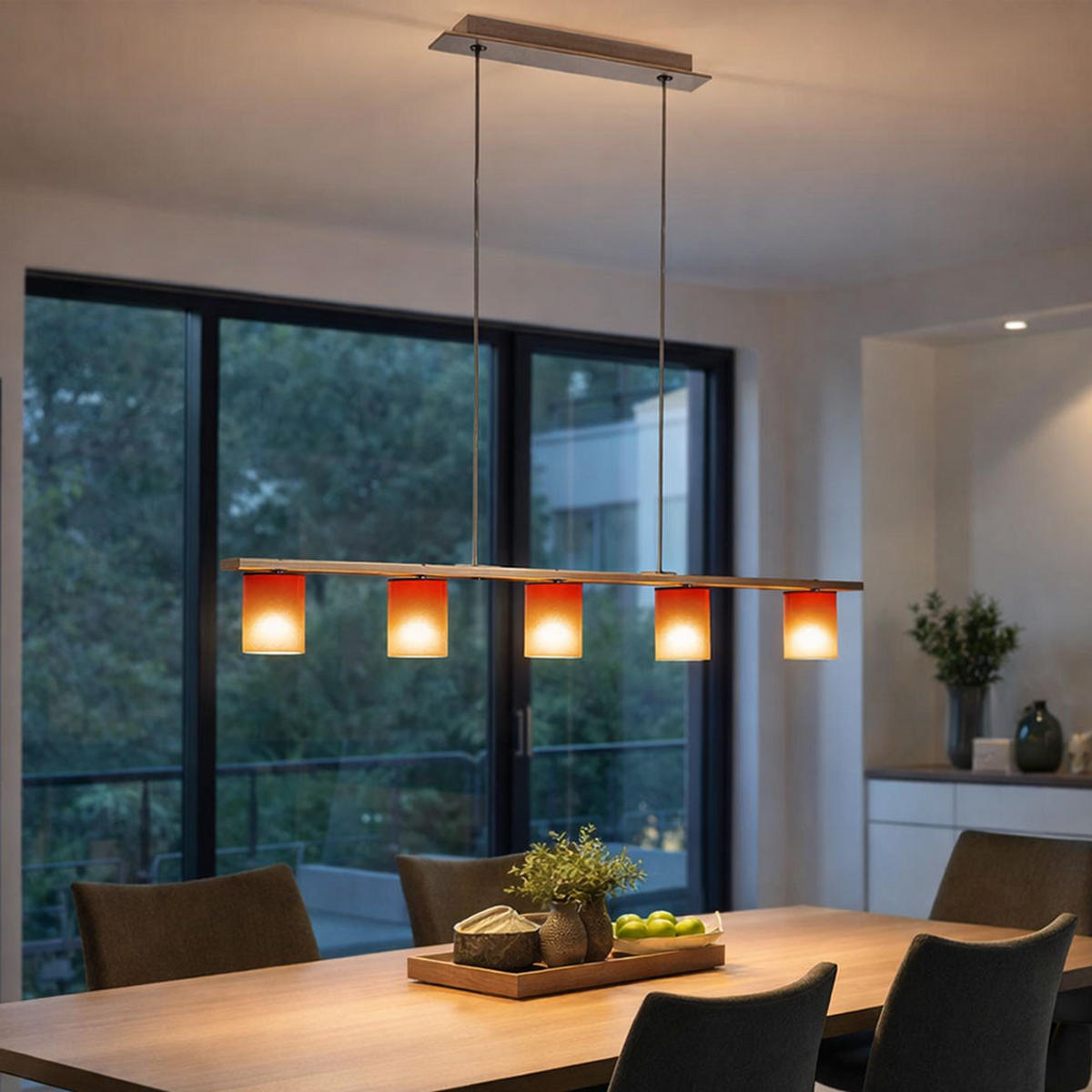 LED HÄNGELEUCHTE DRESS Aluminium Rot - Rot, Metall (91.5/7/110cm)