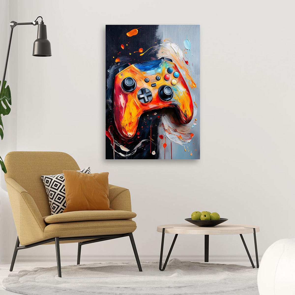 WANDBILD gaming controller konsole - Multicolor, Textil (40/60cm) - Feeby