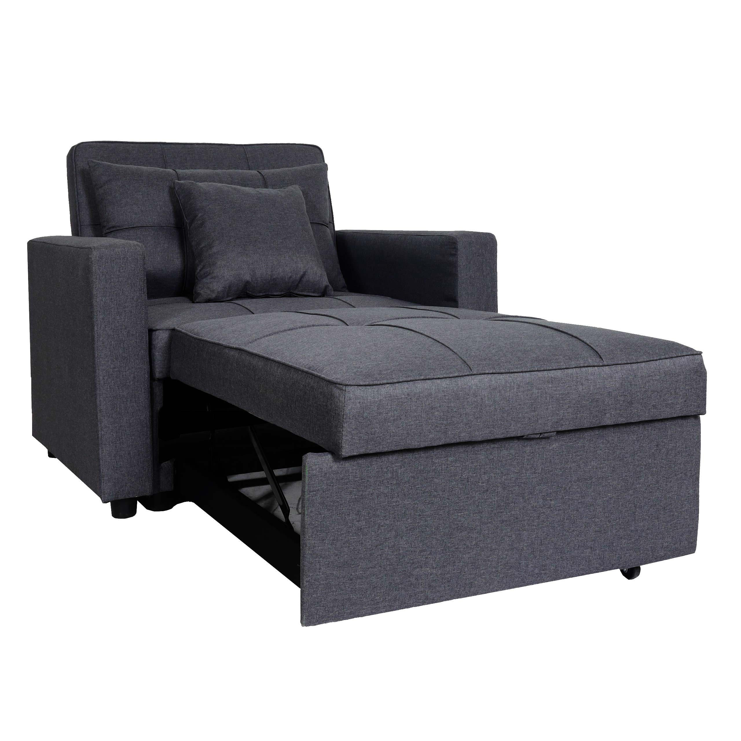 SCHLAFSESSEL Grau - Grau, Textil (197/90/103cm) - MCW