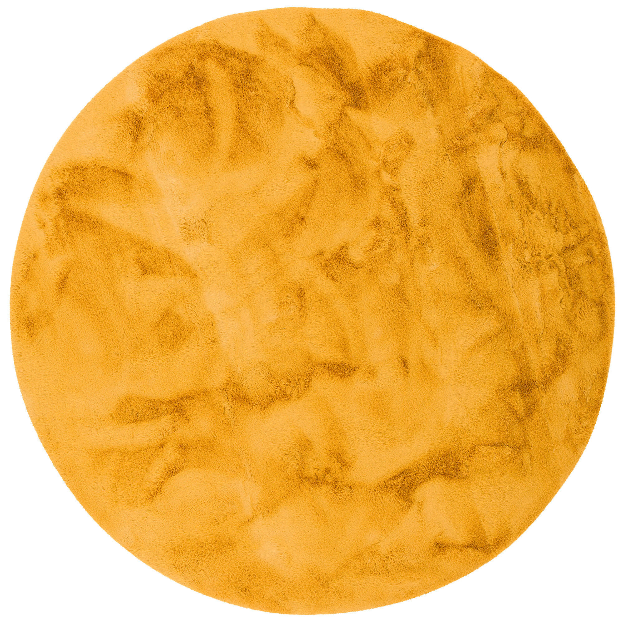 FELLTEPPICH LUXUS SUPER SOFT PLUSH RUND - Currygelb, Textil (160/160cm) - Pergamon