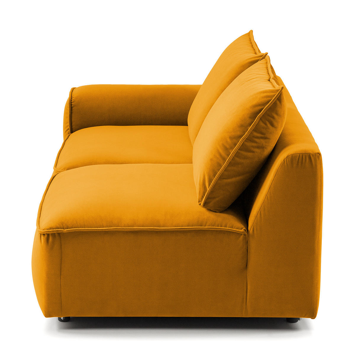 2,5-SITZER SOFA - modular - Schwarz/Orange, Holz/Kunststoff (189/80/99cm) - home24