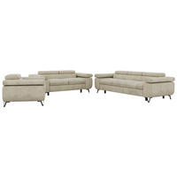 SEDACÍ SOUPRAVA PETER 1+2+3 - Béžová Samet - černá/béžová, kov/textil (262/76/99cm) - MKS