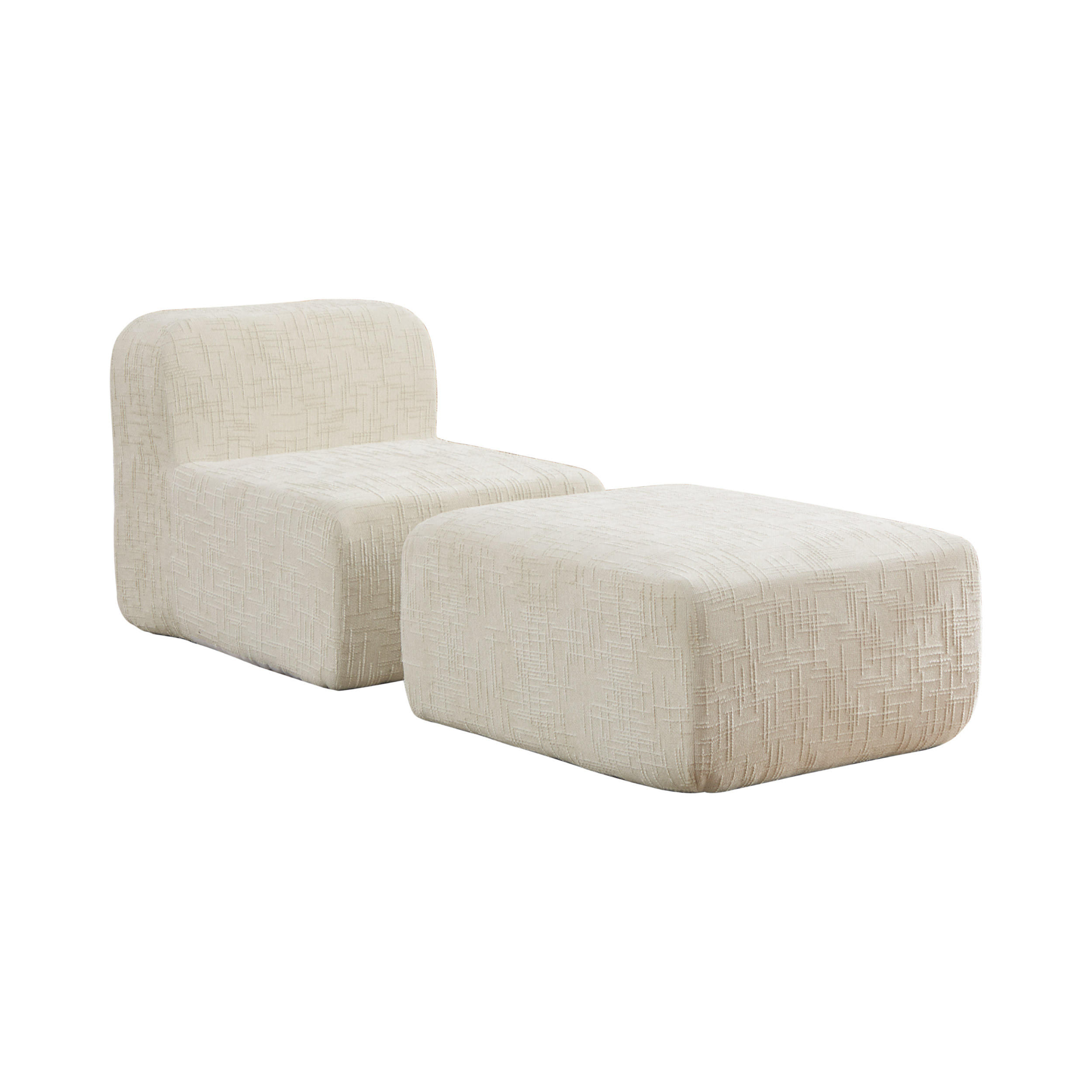 SESSEL DE-35117 mit Ottoman Beige - Beige, Textil (182.5/73/76.5cm) - ComfortXL
