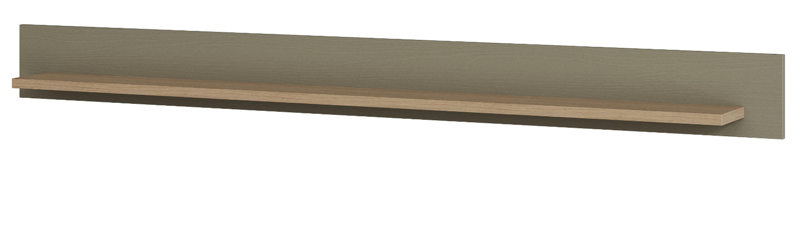 WANDBOARD Salbei grün, Eiche 180 cm, Wandregal skandinavisch - Eichefarben/Salbeigrün, Holzwerkstoff/Metall (180/17/17cm) - Furn.Design