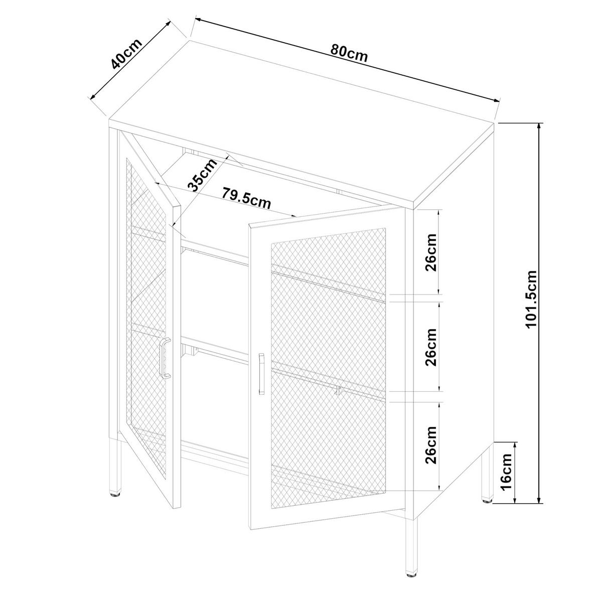 HIGHBOARD Falköping - Schwarz, Metall (80/101.5/40cm) - [en.casa]