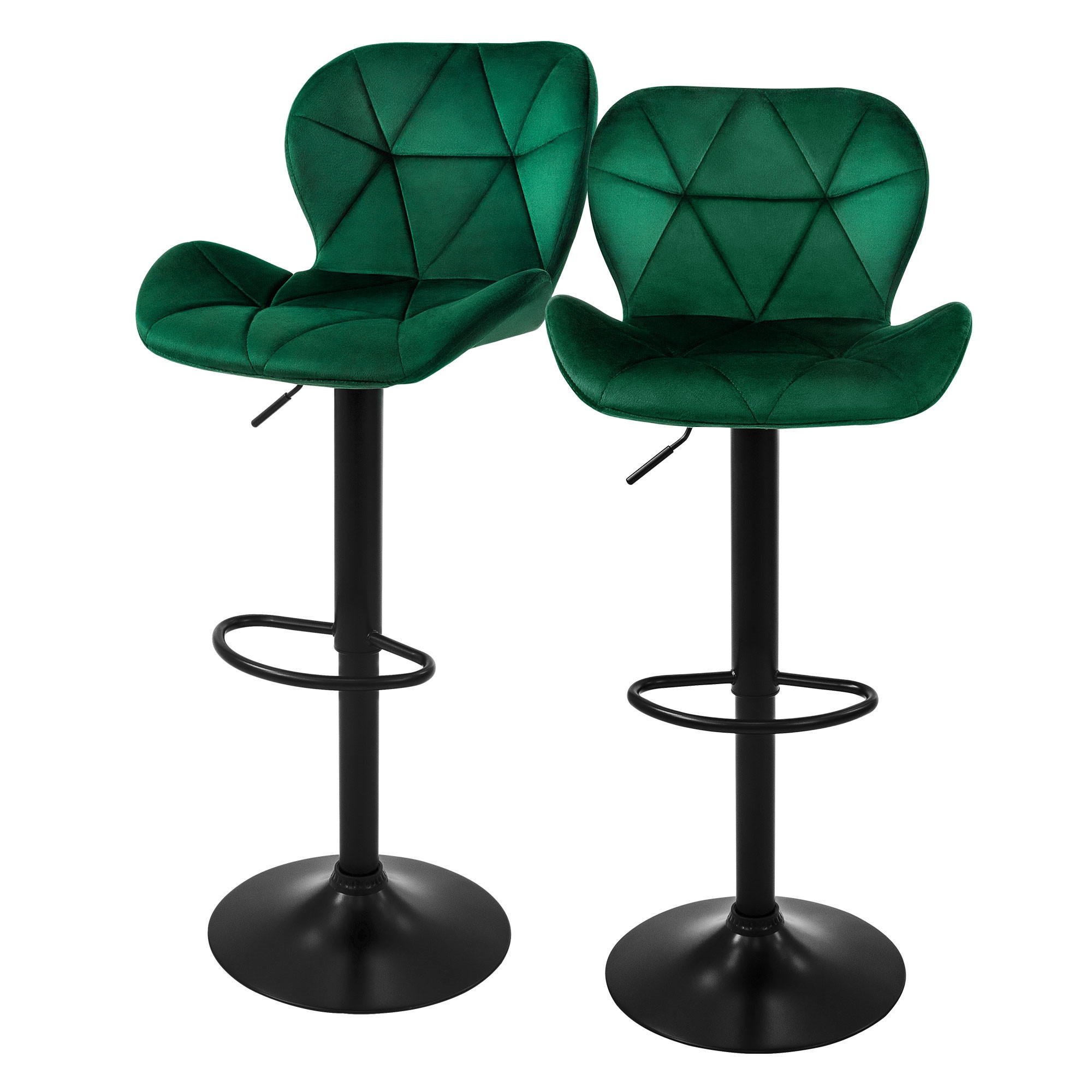 BARHOCKER Samt grün 2er Set - Grün, Metall (41/110/47cm) - ML-DESIGN