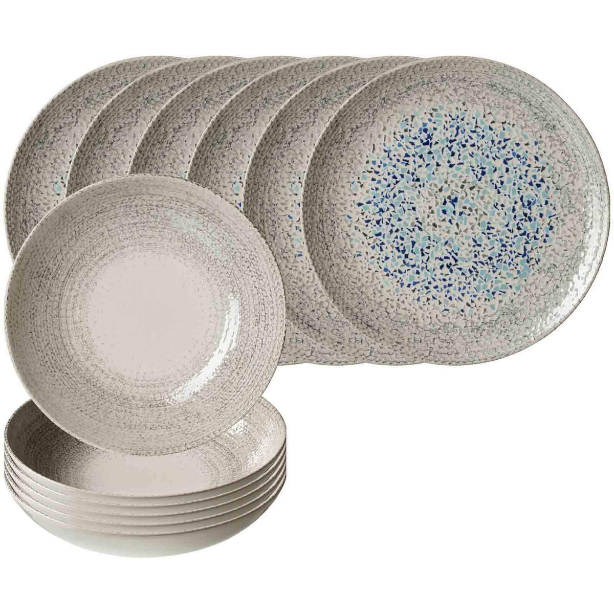 TAFELSERVICE Rimini grau 12er Set - Grau, Keramik (1/1/1cm) - Ritzenhoff Breker