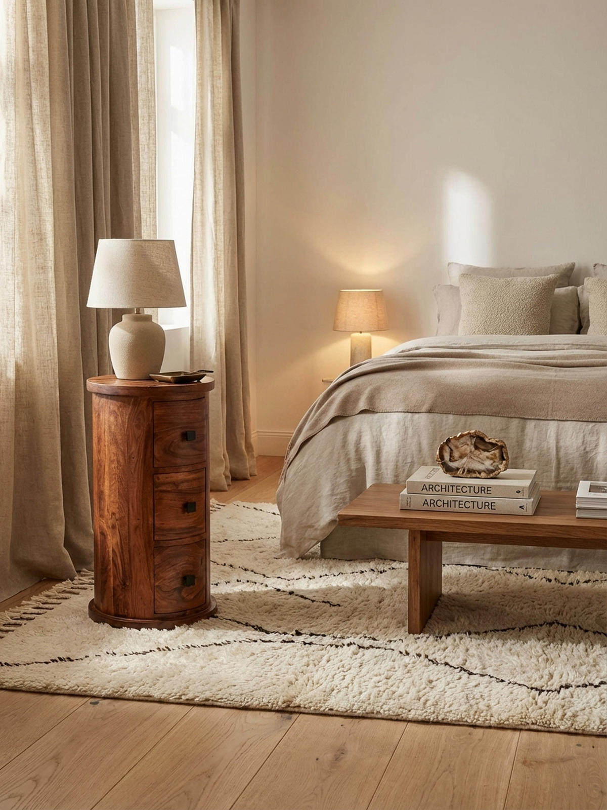 KOMMODE – Massivholz, 3 Schubladen, rustikal - Braun, Holz/Metall (35/65/35cm) - KADIMA DESIGN