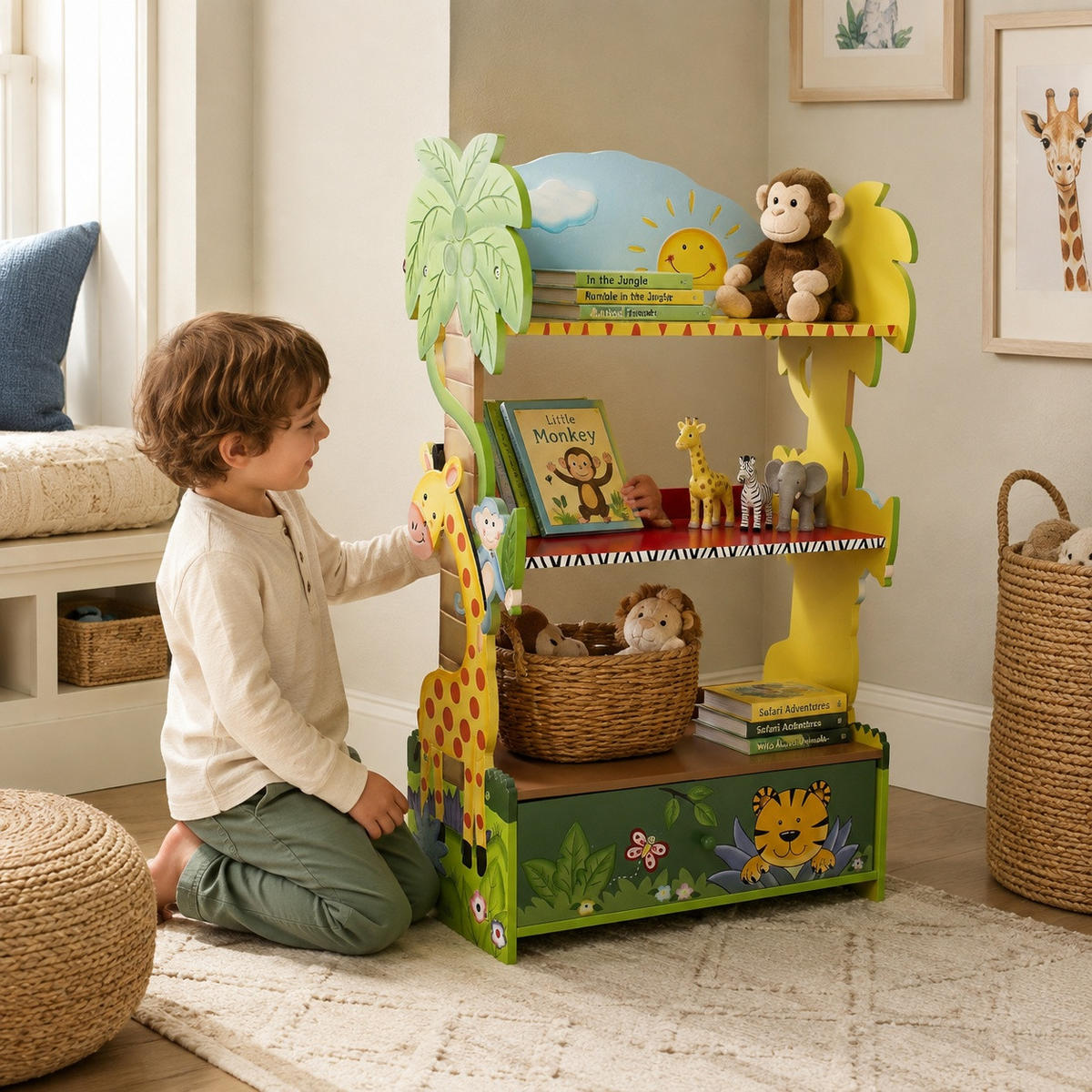 KINDER-BÜCHERREGAL Kinderregal, Mehrfarbig, 97cm - Multicolor, Holz (56/97/29cm) - Teamson Kids
