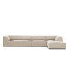 ECKSOFA rechts Ruby aus Samt beige 5 Sitzplätze - Beige, Textil (180/366cm) - Micadoni